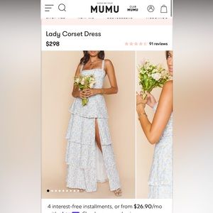 Show me your MUMU Lady Corset Dress. Color is Charming Rose -baby blue baby pink